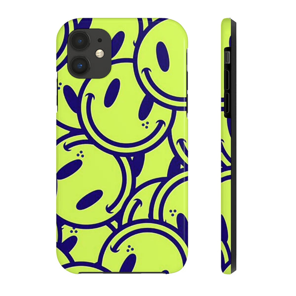 Neon Yellow Smilez Phone Case